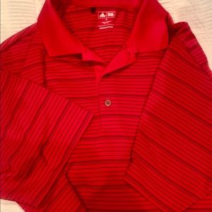 Men’s adidas golf polo. Size medium. Red stripes
